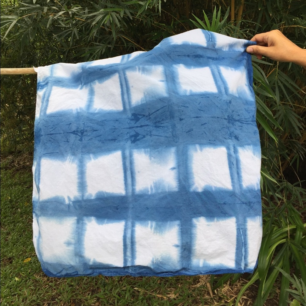 Hand dyed indigo dish towel